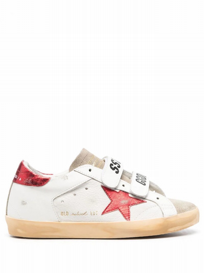 Old School Low-top Sneakers In White/taupe/red