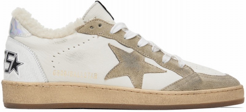 White & Taupe Ball Star Sneakers In White/taupe