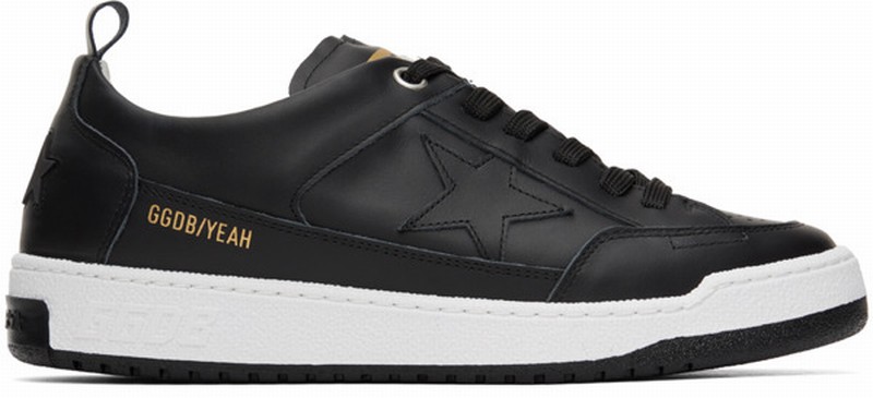 Yeah Sneakers In Leather With Contrasting Inserts In Black