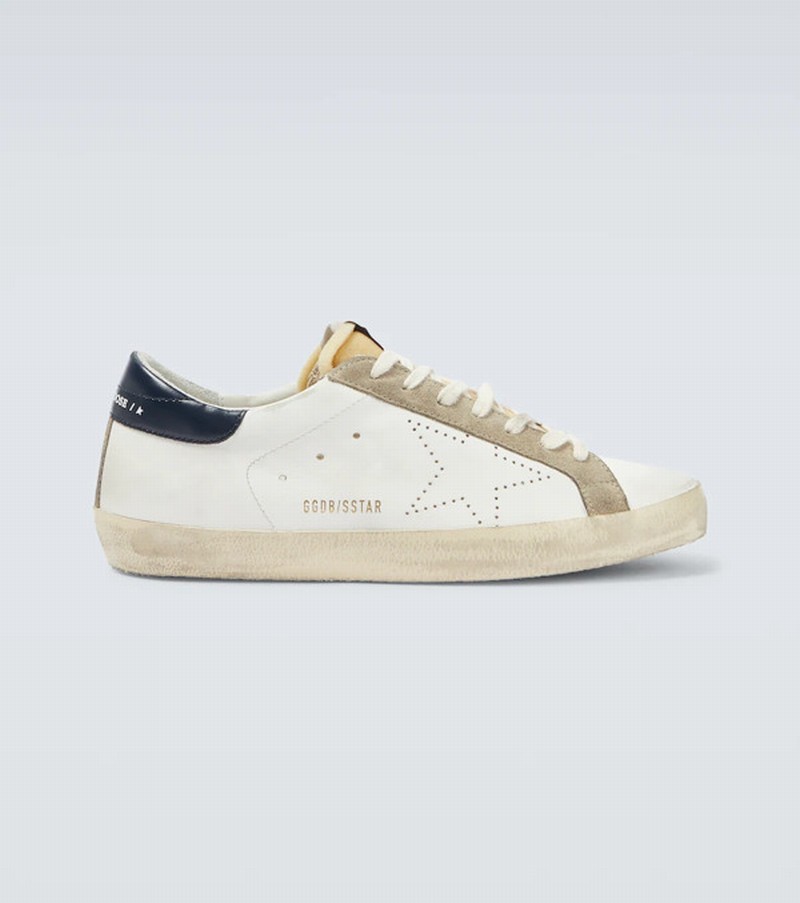 Superstar Leather Sneakers In White/yellow/taupe/night