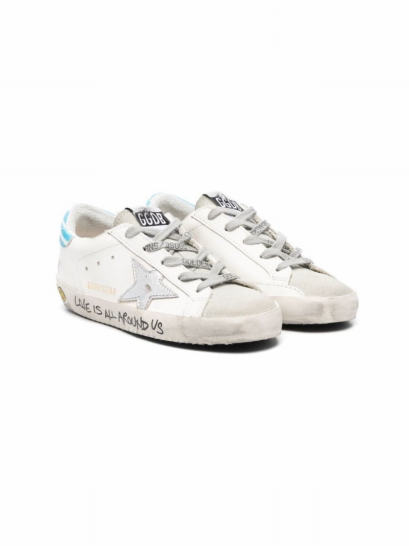 Kids' Super-star Written Low-top Sneakers In White