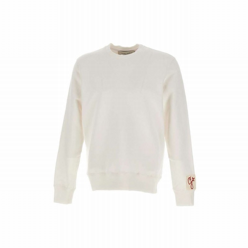 Deluxe Brand Logo Embroidered Crewneck Sweatshirt In White