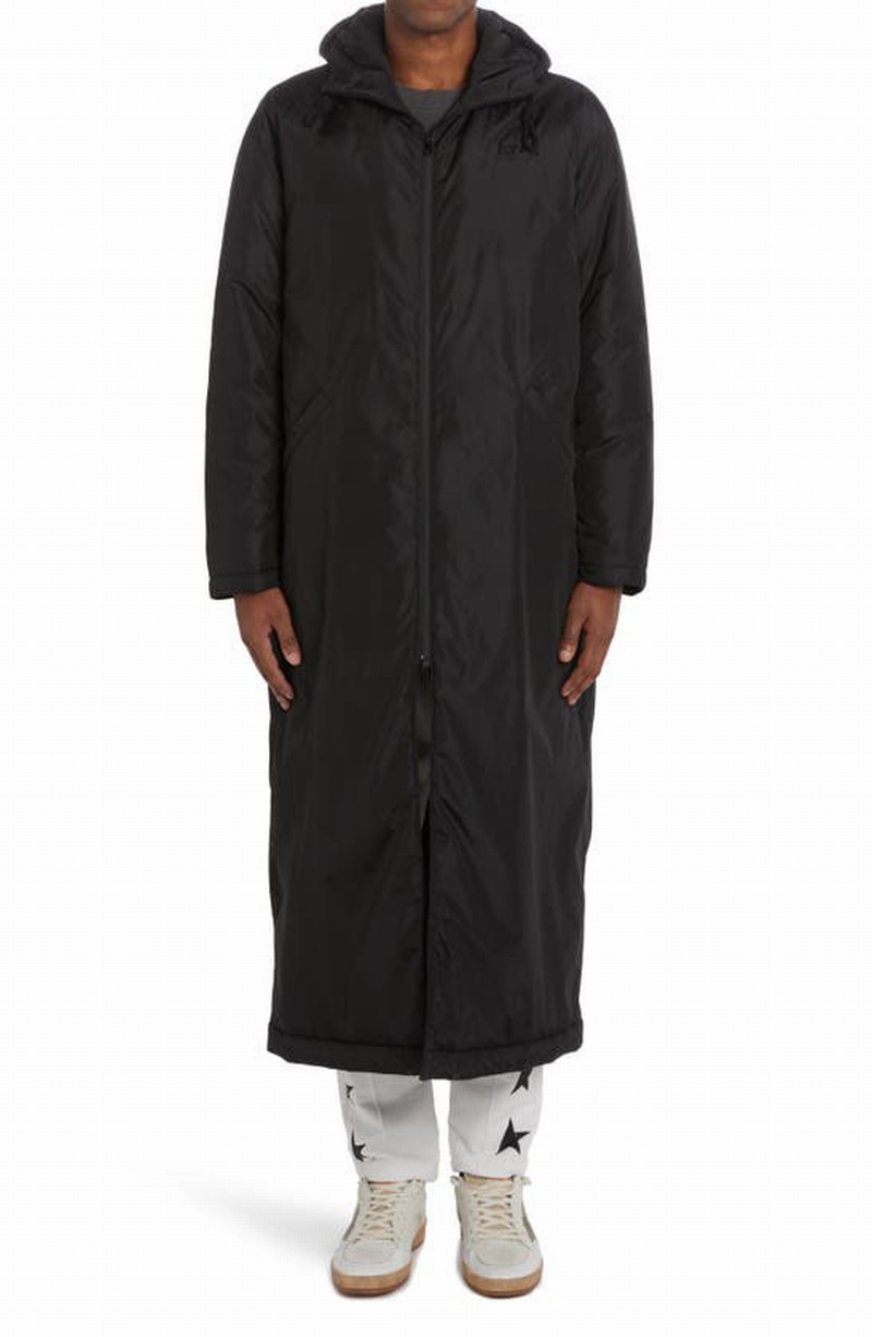 Black Star Collection Hooded Padded Long Coat