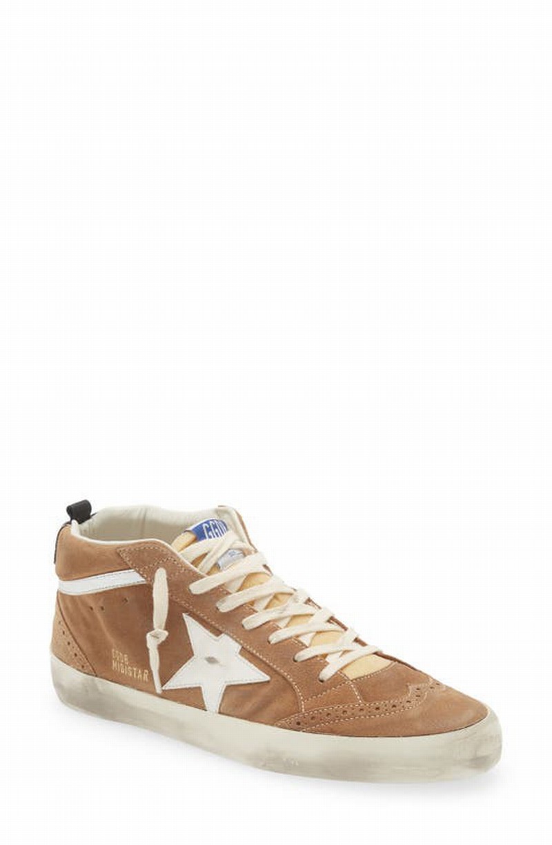 Mid Star Sneaker In Tobacco/ White/ Silver/ Black