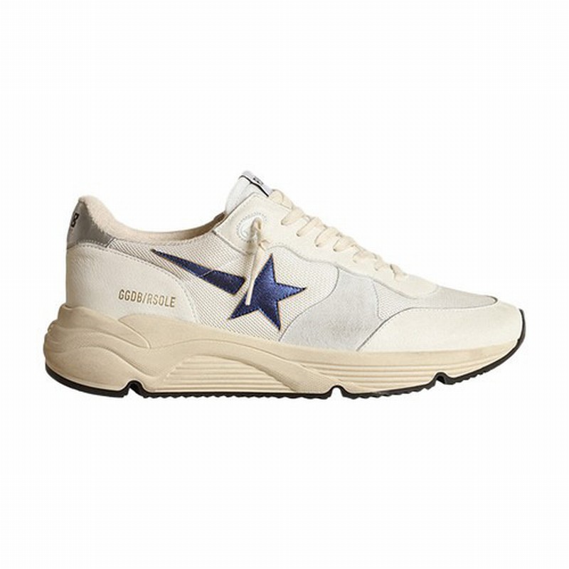 Running Sole Sneakers In White Blue Silver