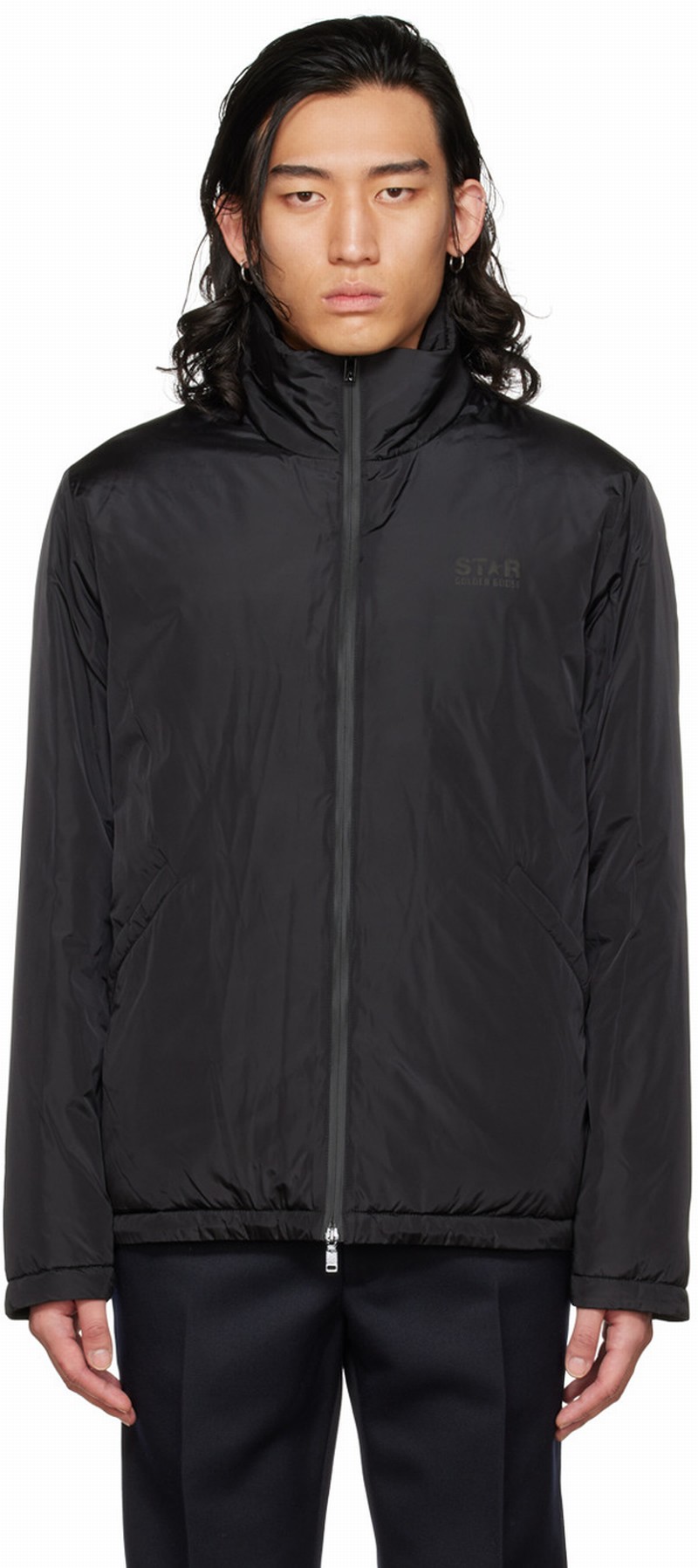 Padded Logo-print Jacket In Nero