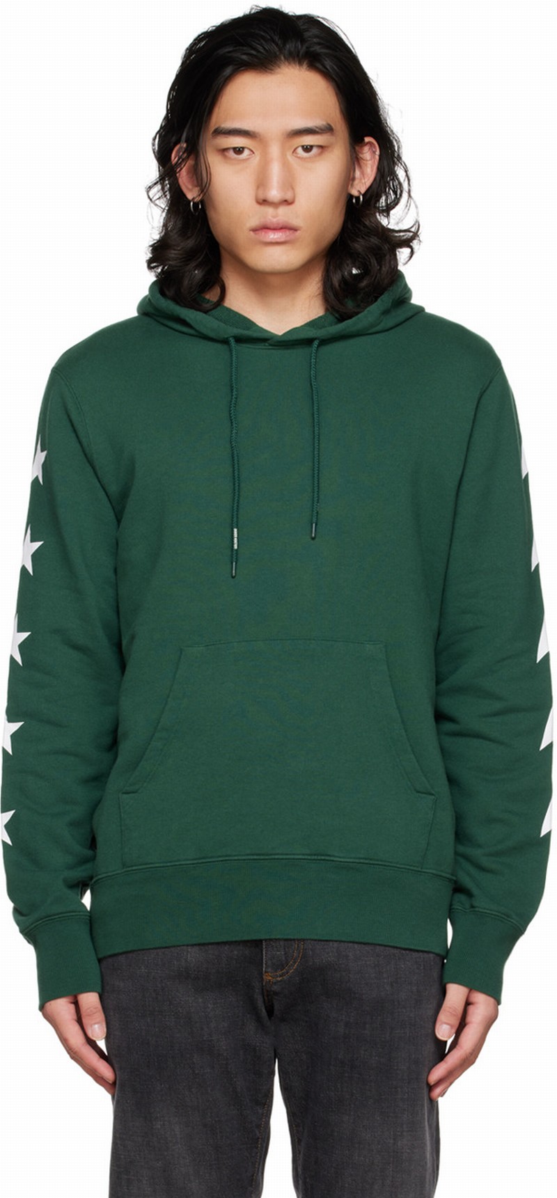 Cotton Sweatshirt With Green Color Print