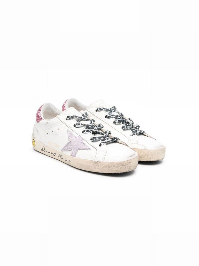 Kids' Super-star Lace-up Sneakers In White