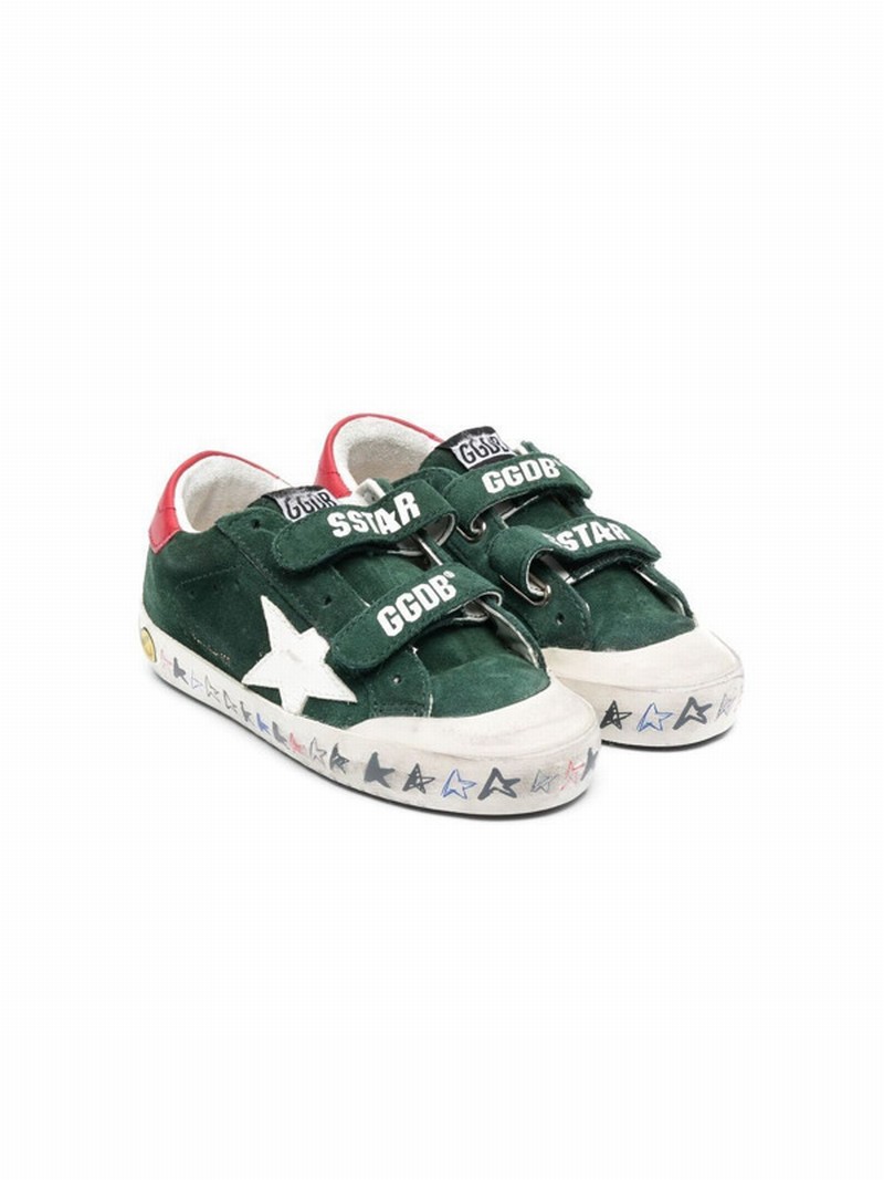 Kids' Superstar Touch-strap Sneakers In Green