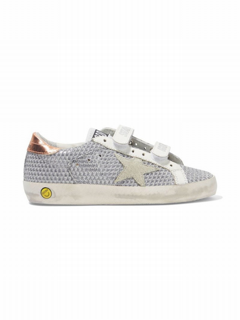 Kids' Touch-strap Low-top Sneakers In Grey