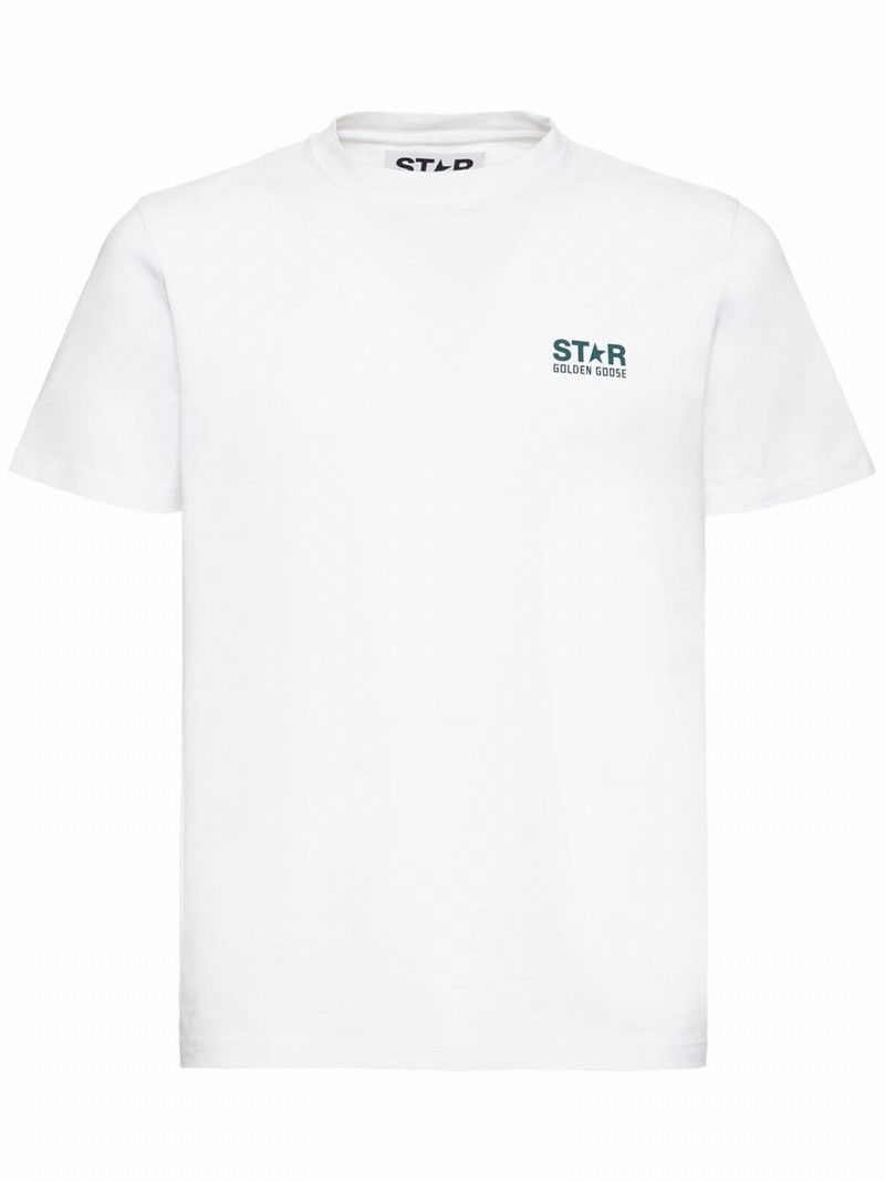 Logo Cotton Jersey T-shirt In White,green