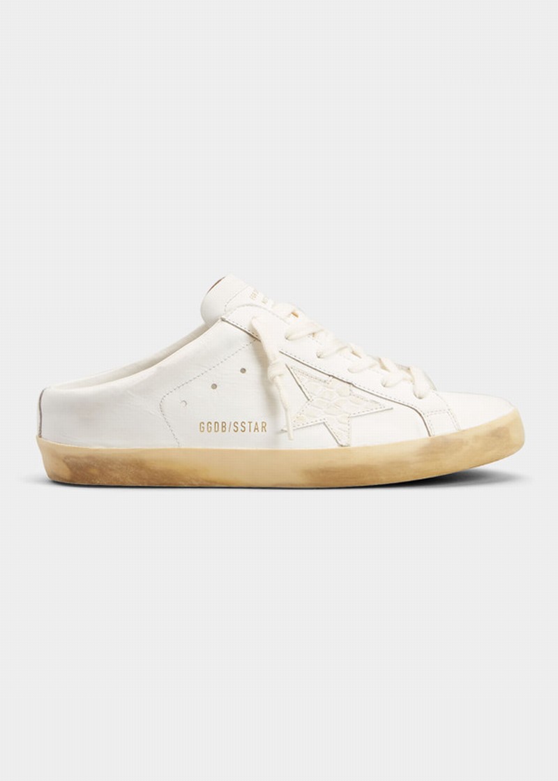 Superstar Sabot Croco Slide Sneakers In Whiteivory