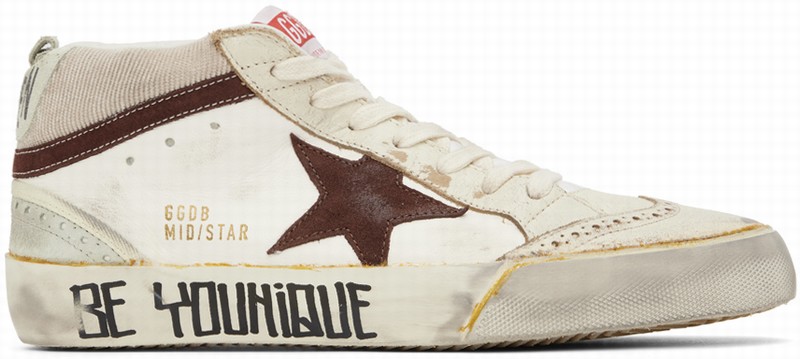 Off-white Mid Star Sneakers In 11217 White/beige/ru