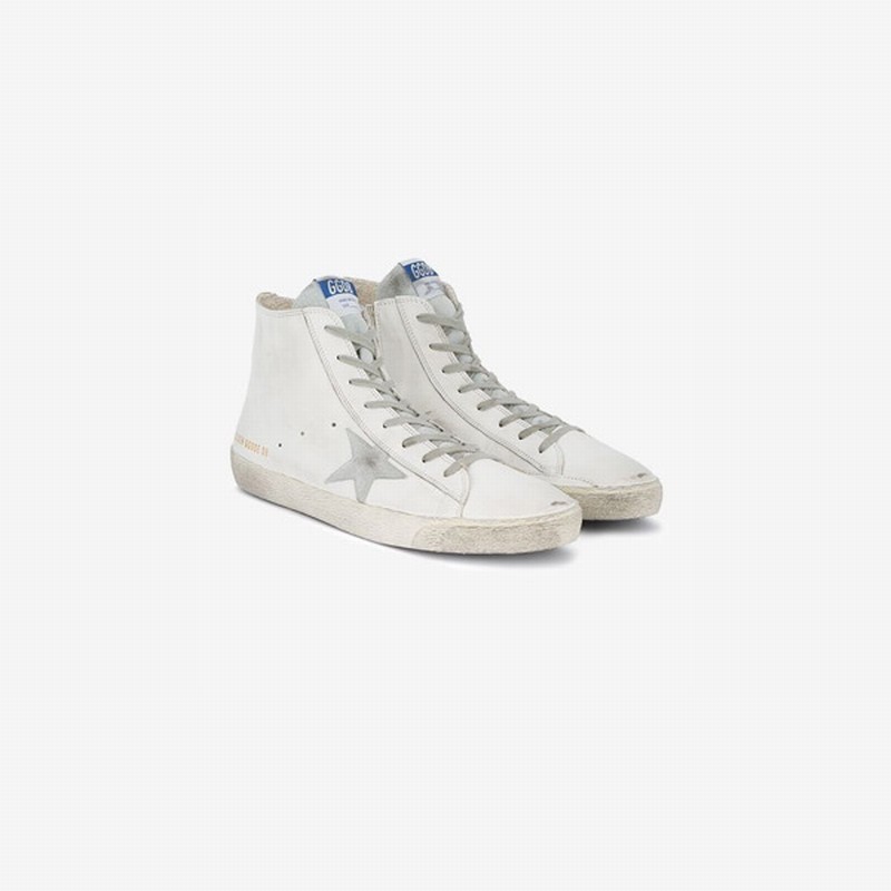 White Francy High Top Leather Sneakers