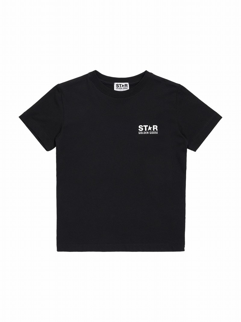 Kids' Logo Print Cotton Jersey T-shirt In Black