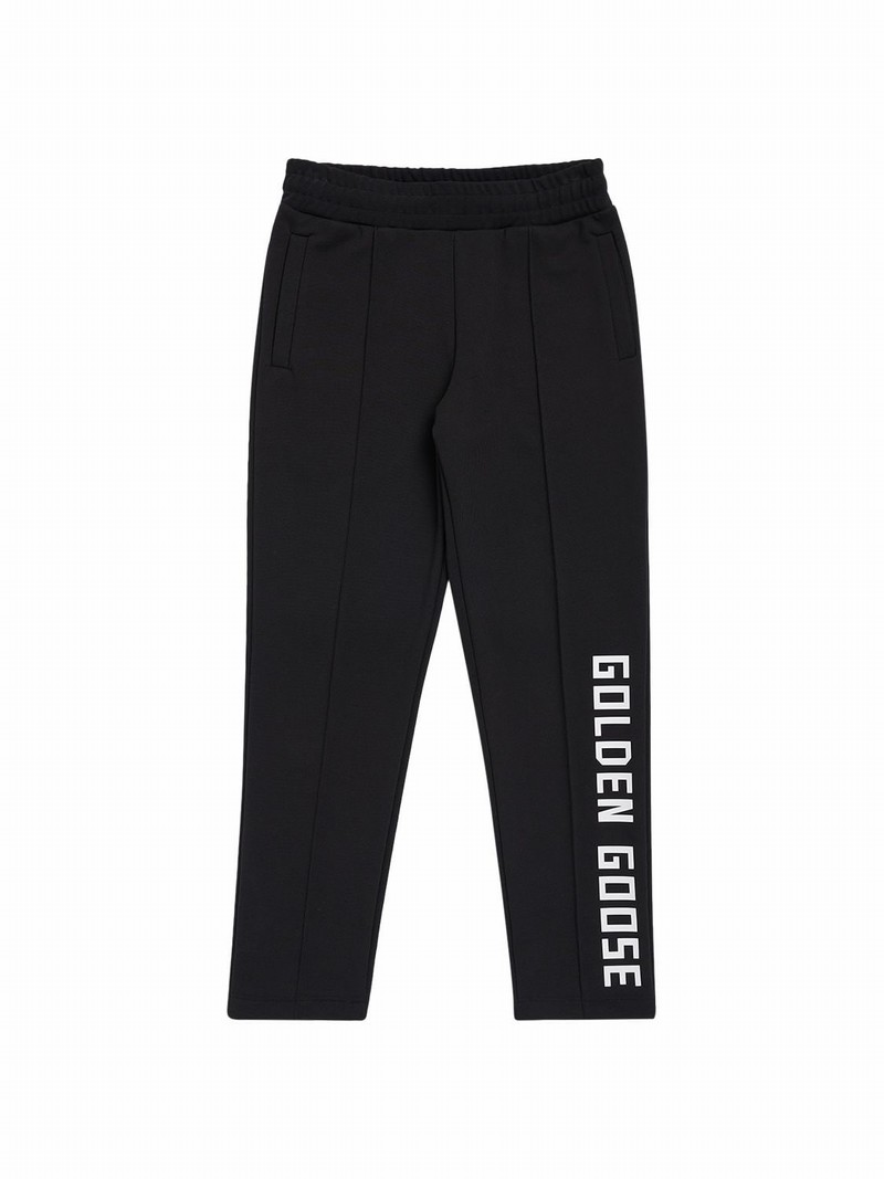 Kids' Logo Print Cotton Sweatpants In Black