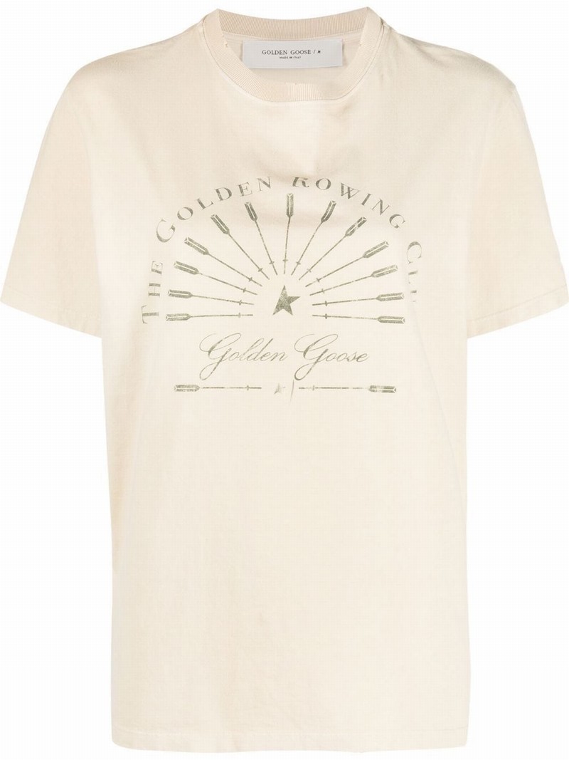 Logo-print Short-sleeved T-shirt In Neutrals