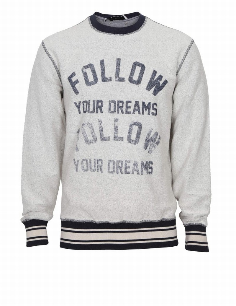 Journey M`s Regular Crewneck Sweatshirt/ Follow Your Dreams In Grey/blue