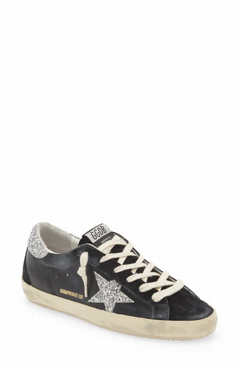 Super-star Low Top Sneaker In Black/ Silver/ Cream