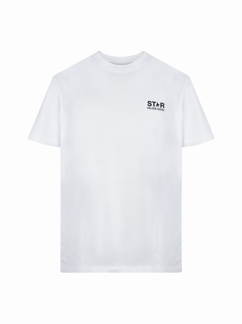 Star M`s Regular T-shirt / Logo Star/ Blackboard In Optic White Black