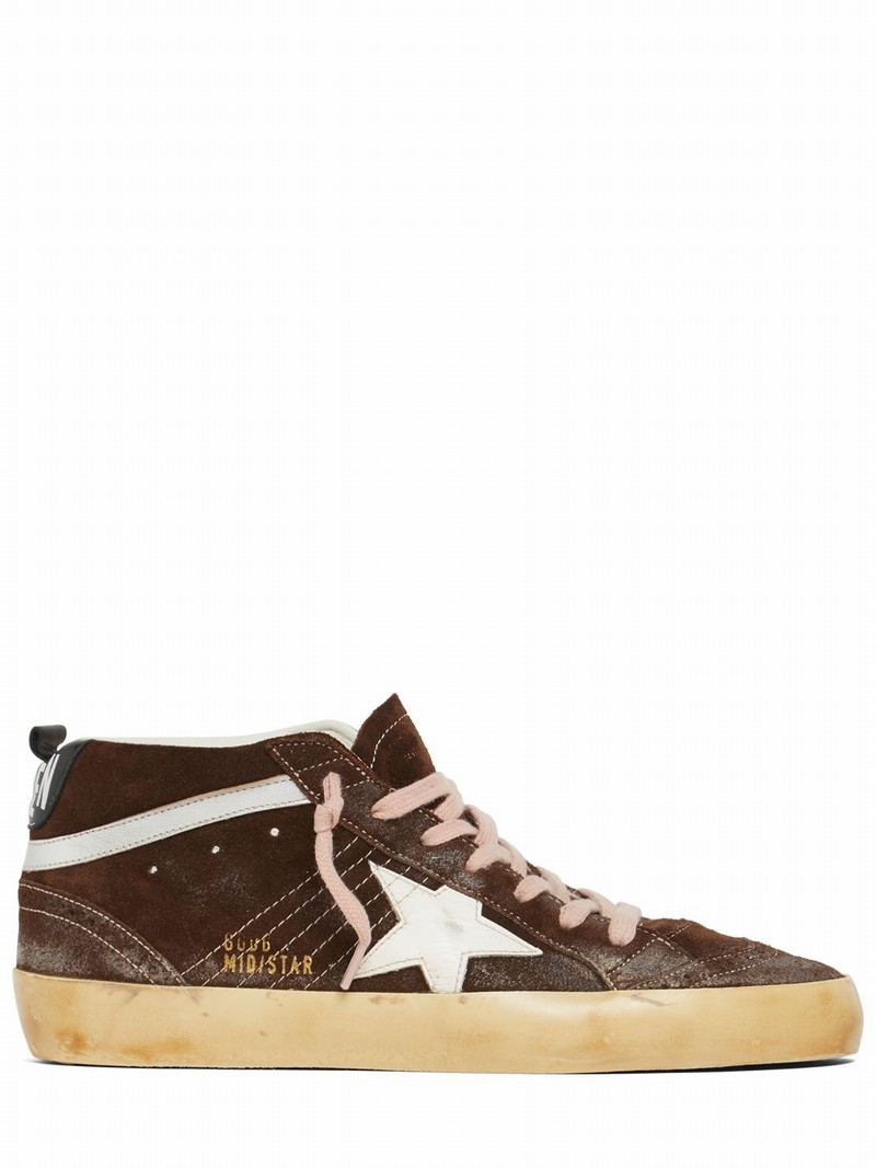 20mm Mid Star Suede Sneakers In Brown