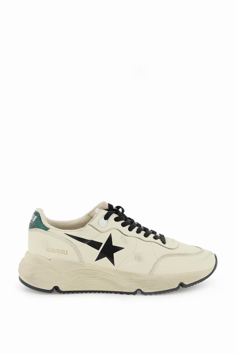 Men's Running Sole Leather & Suede Sneakers In White