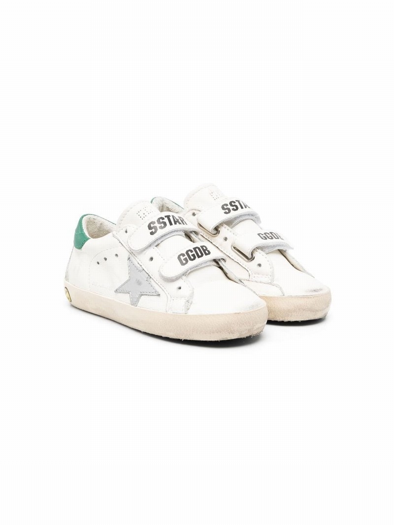 Kids' Old School Touch-strap Sneakers In White