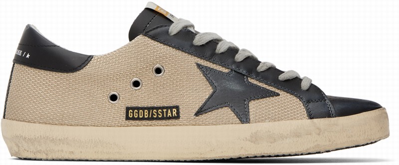 Beige & Black Super-star Sneakers In 81776 Milk/black