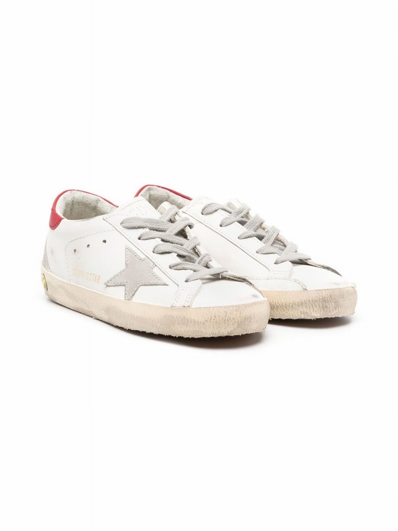 Kids' White Super-star Lace-up Sneakers