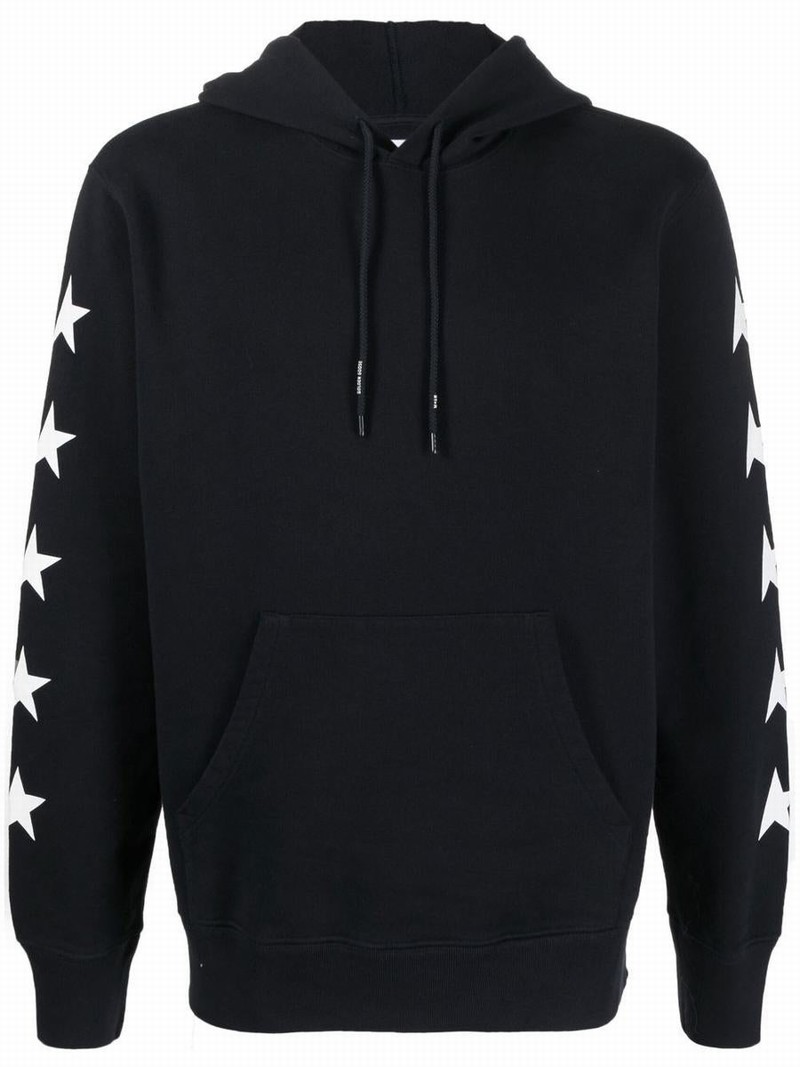 Star Print Hoodie In Black