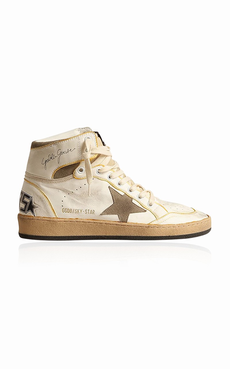 Women's Sky Star Leather Sneakers In White