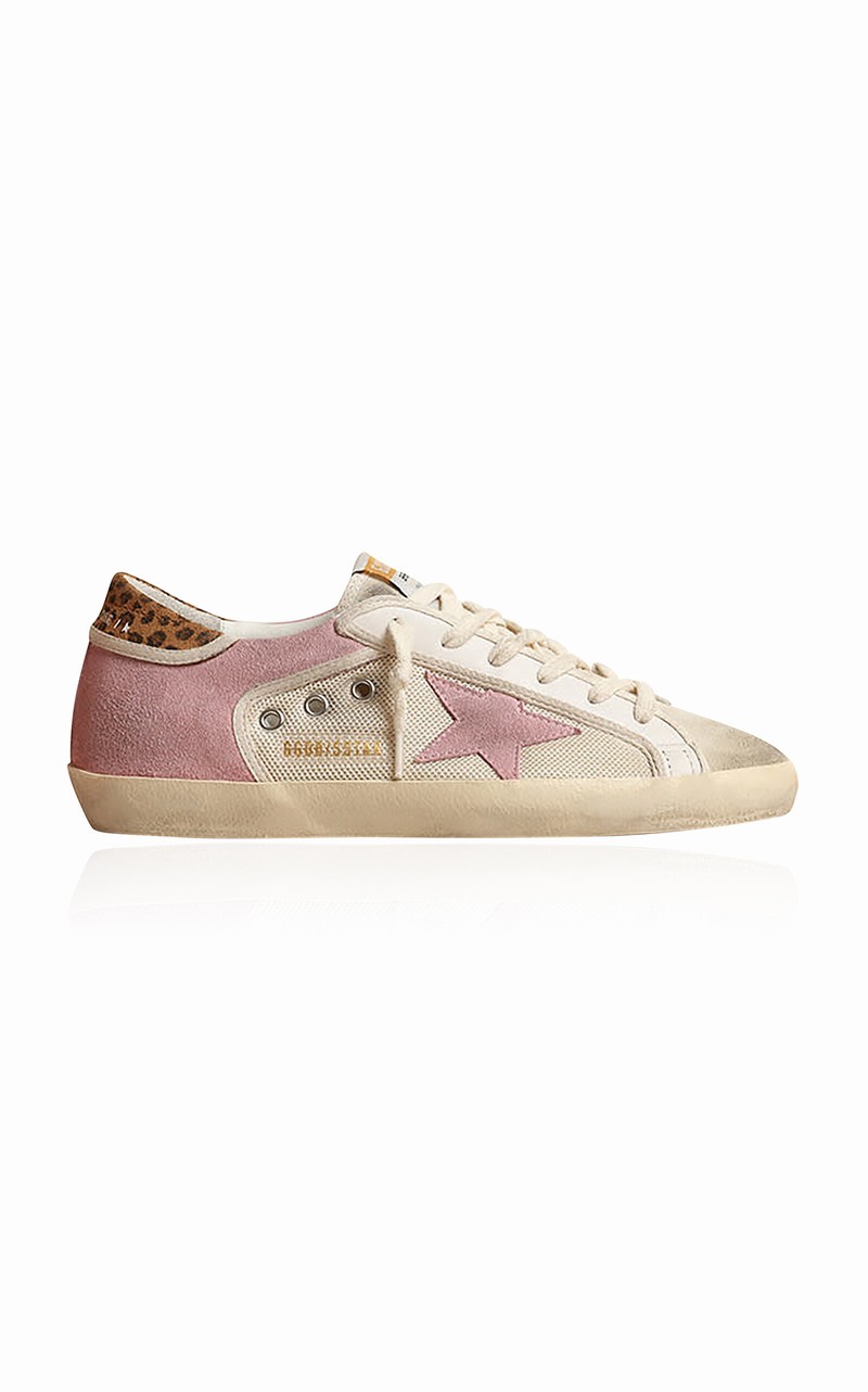 Women's Super-star Mesh; Suede Sneakers In Pink