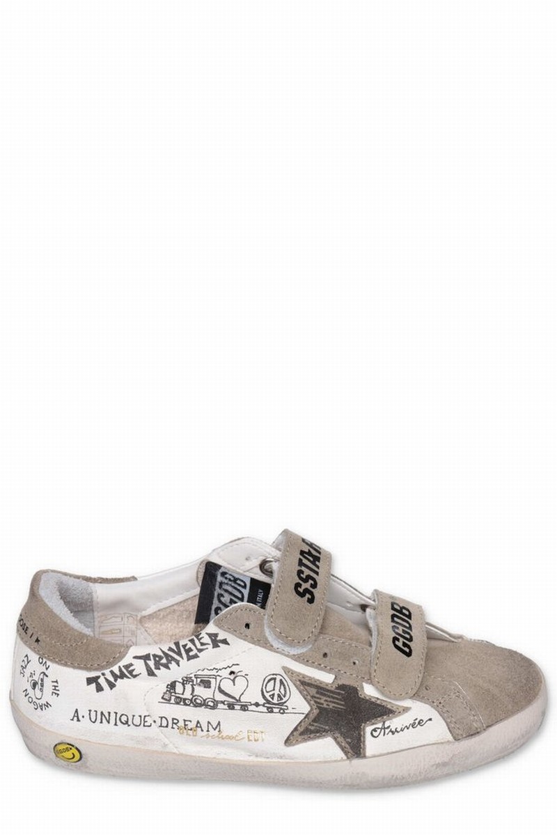 Kids Distressed Logo Printed Sneakers In Multi