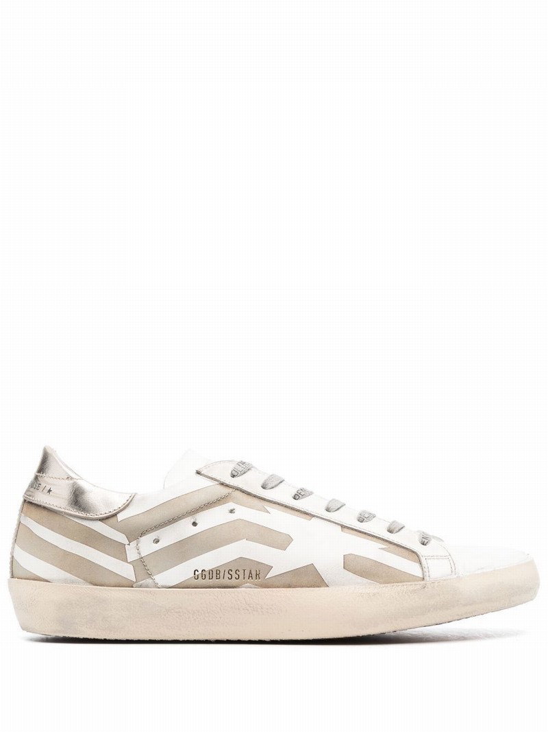 Men's Beige Leather Sneakers