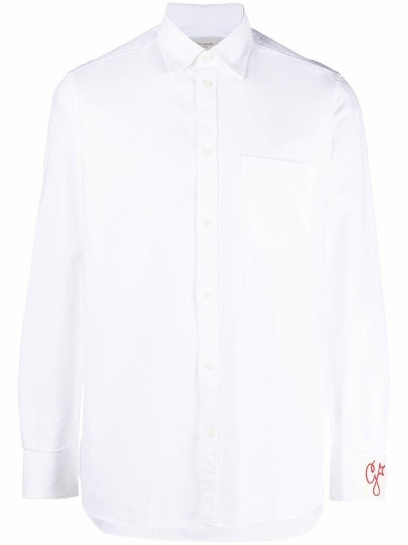 Button-up Oxford Shirt In Weiss