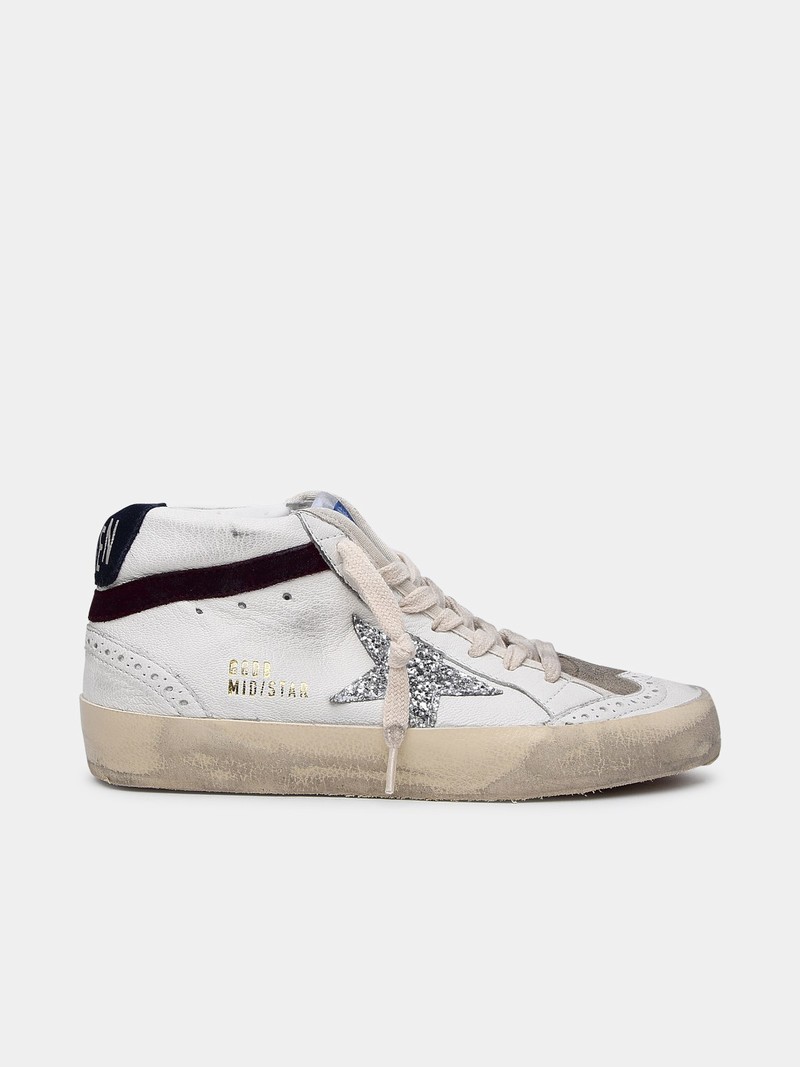 White Leather Mid Star Sneakers