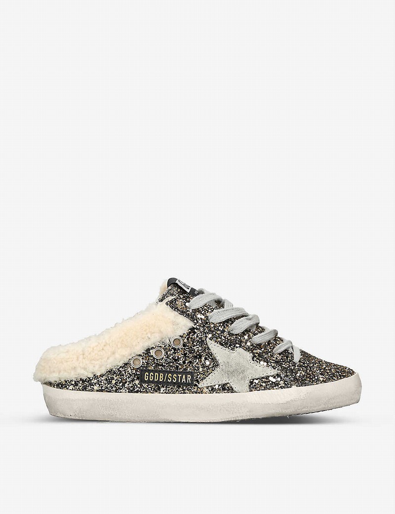 Superstar Sabot Shearling Sneaker In Silver