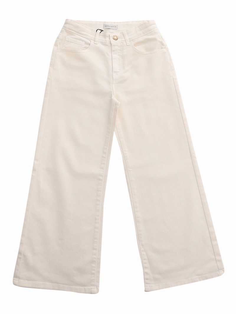 Kids' Wide Jeans In Beige