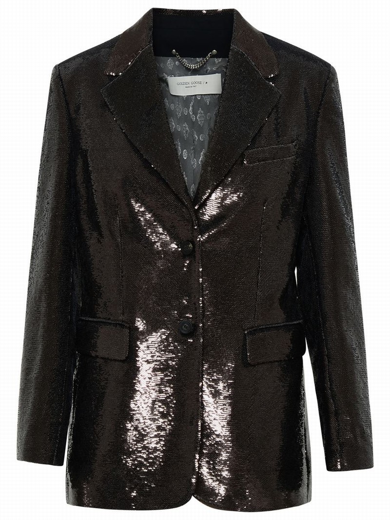 Sequined Blazer In Brown