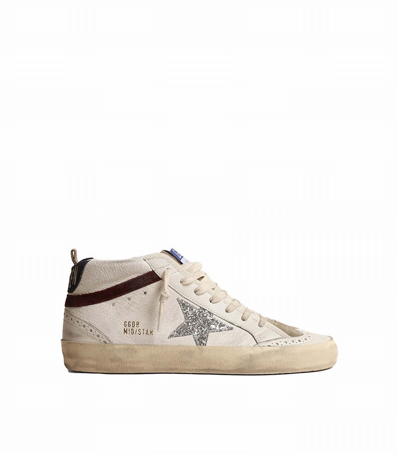 Mid Star Sneakers In Silver/white