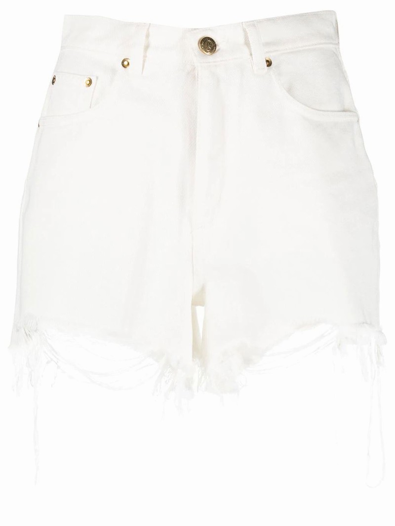 Distressed Journey Shorts In White