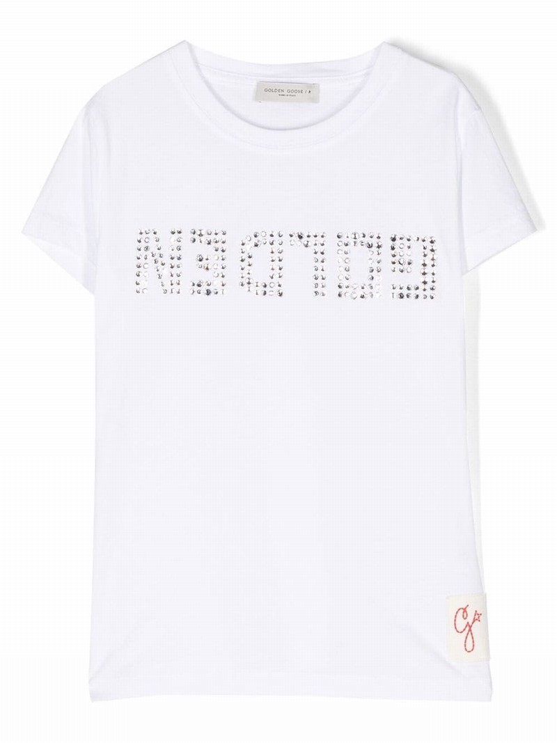 Kids' Crystal-embellished T-shirt In White