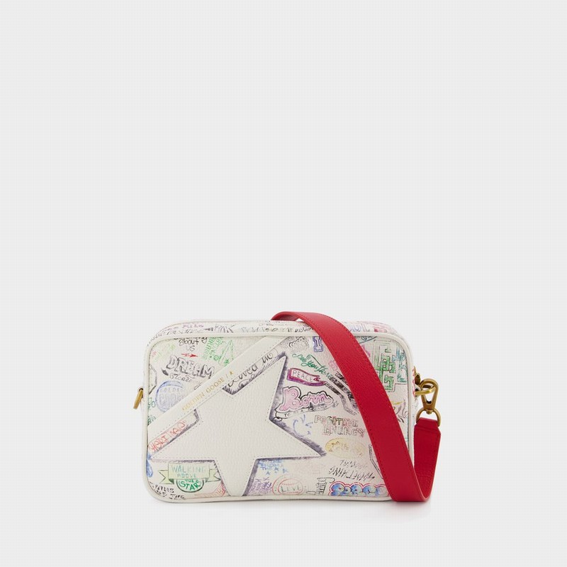 Star Hobo Bag - - White/red/multi - Leather In Multicoloured