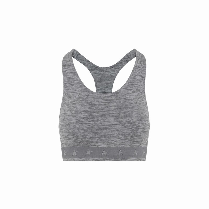 Deluxe Brand Logo Band Ribbed Tank Top In Grey