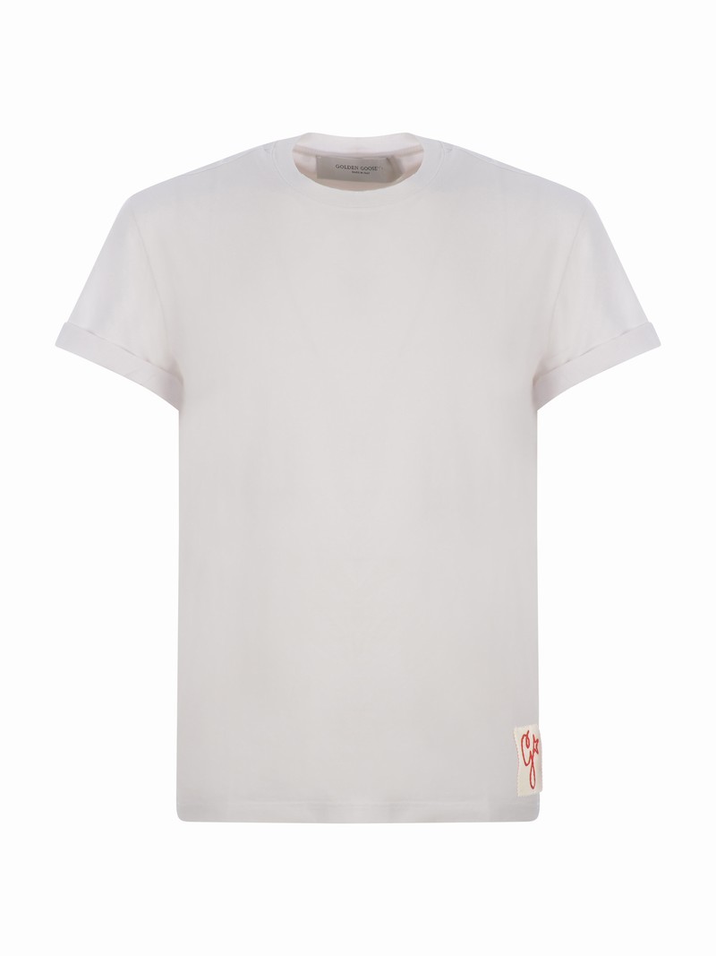 T-shirt G In Cotton In Bianco