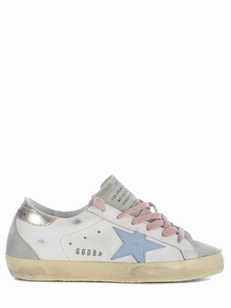 Sneakers Super Star In Leather In Bianco