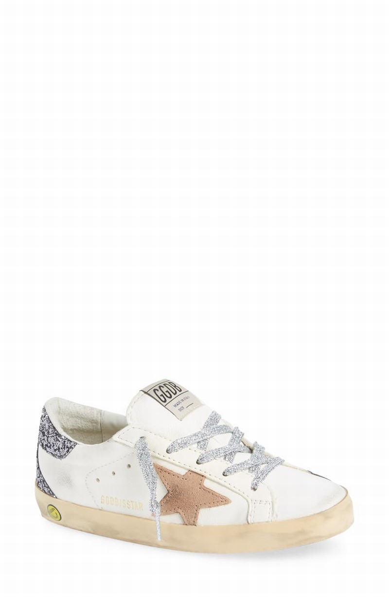 Kids' Super-star Low Top Sneaker In Cream/ Beige/ Dark Grey