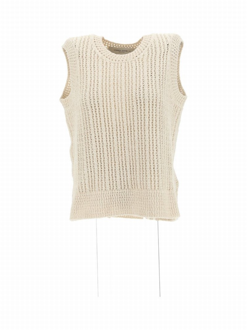 Chunky Knit Vest In Neutrals