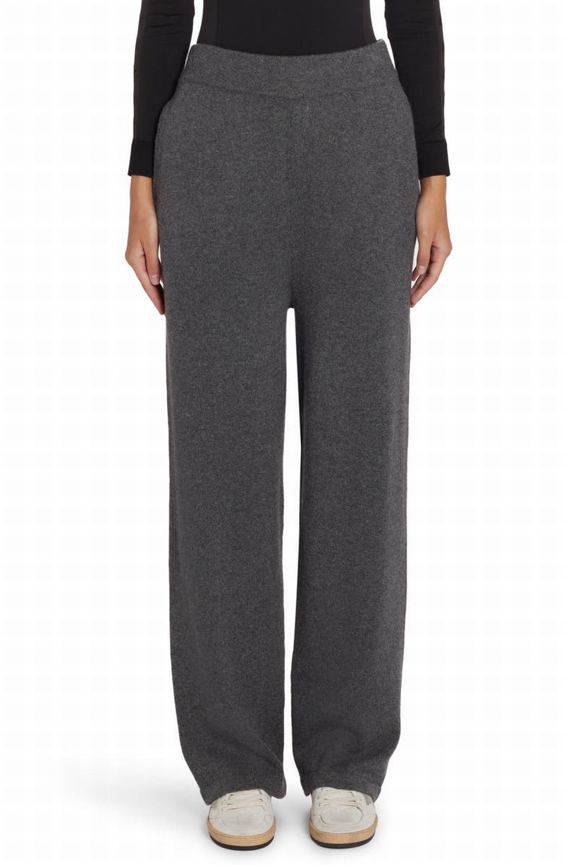 Cashmere & Wool Pants In Grey Melange