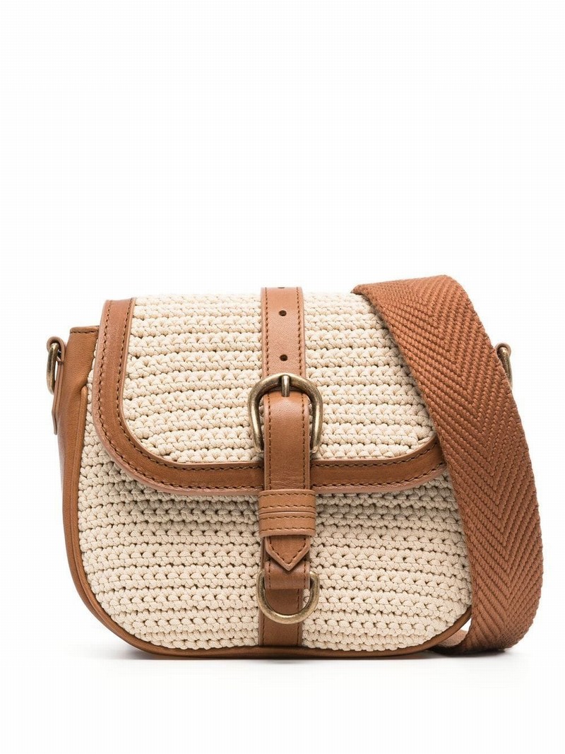 Leather Crossbody Bag In Nude